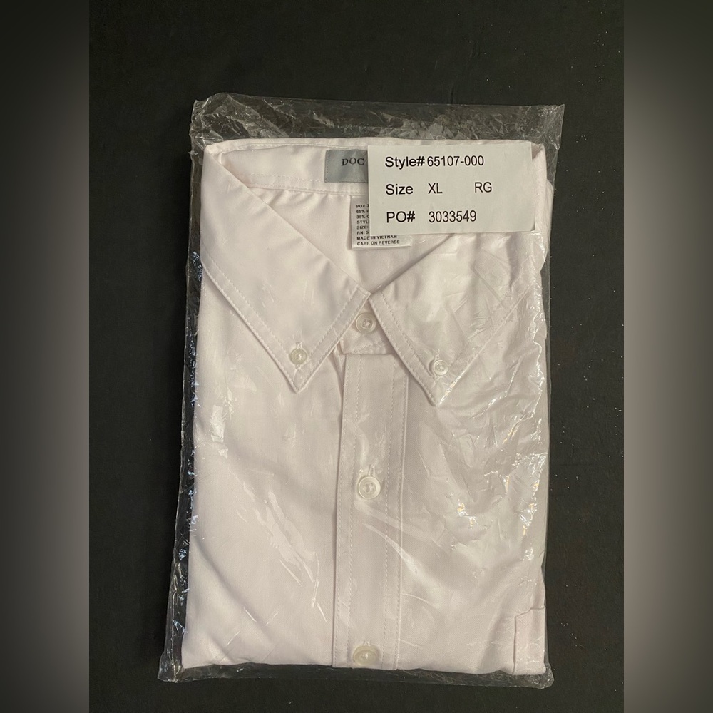 DOC & AMELIA By CiNTAS White Long-Sleeve Button-Down WORK SHIRT Men’s Sz XL